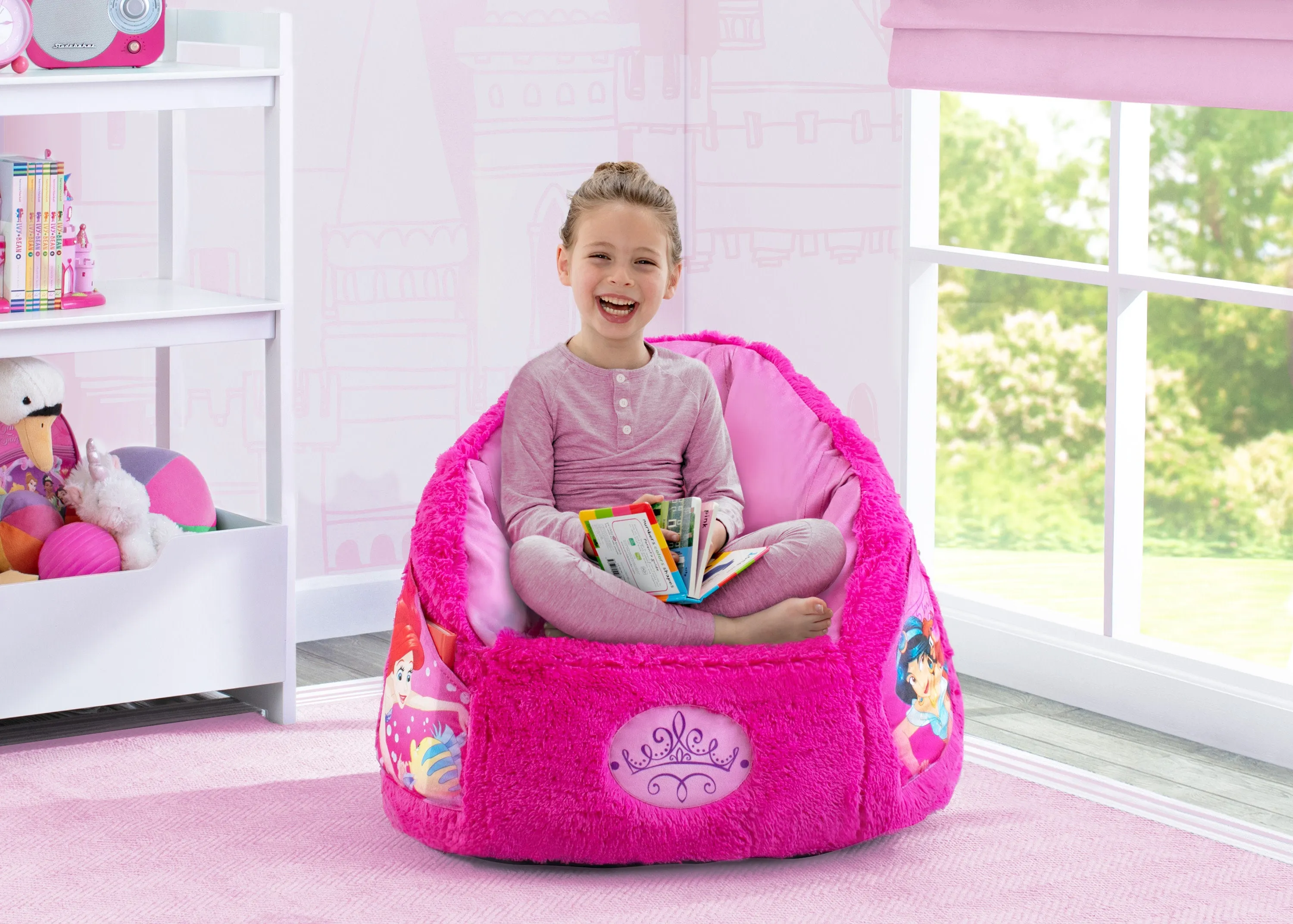 Disney Princess Cozee Fluffy Chair, Toddler Size (for Kids Up to 6 Years Old)