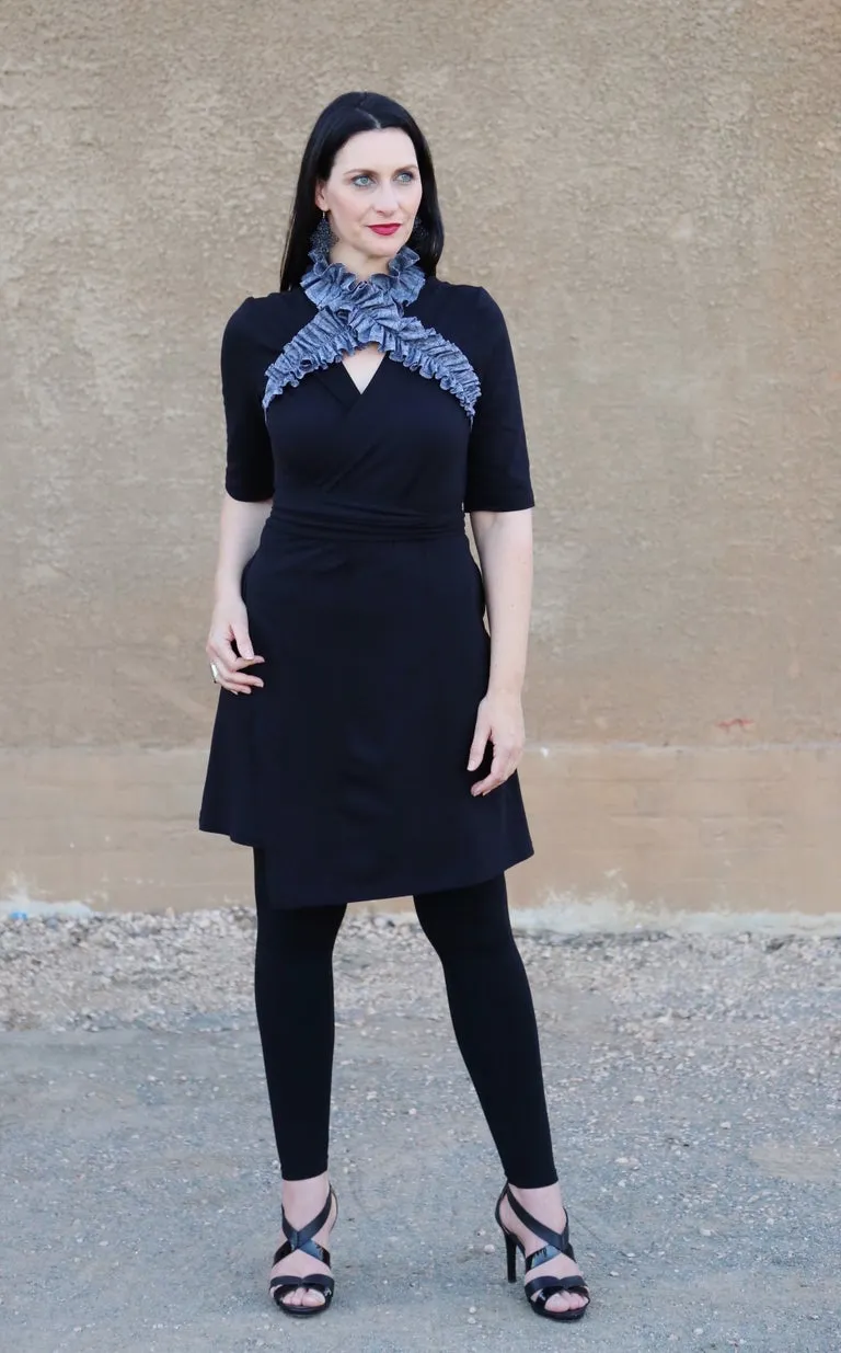 Dramatic Ruffle in Soft Black Linen