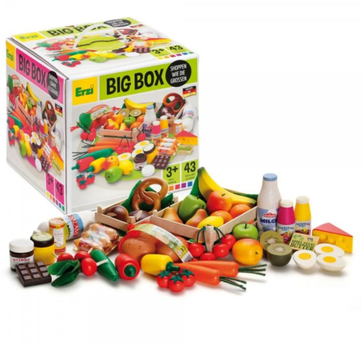 Erzi Large Assortment Box of Pretend Play Groceries for Kids