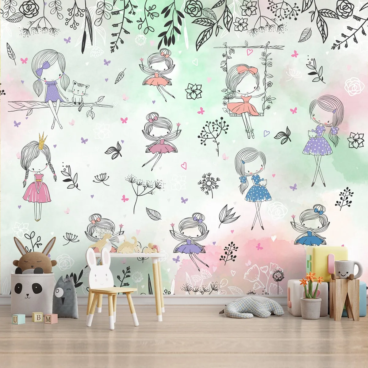 Fairies Wallpaper for Kids Room, Customised for Walls