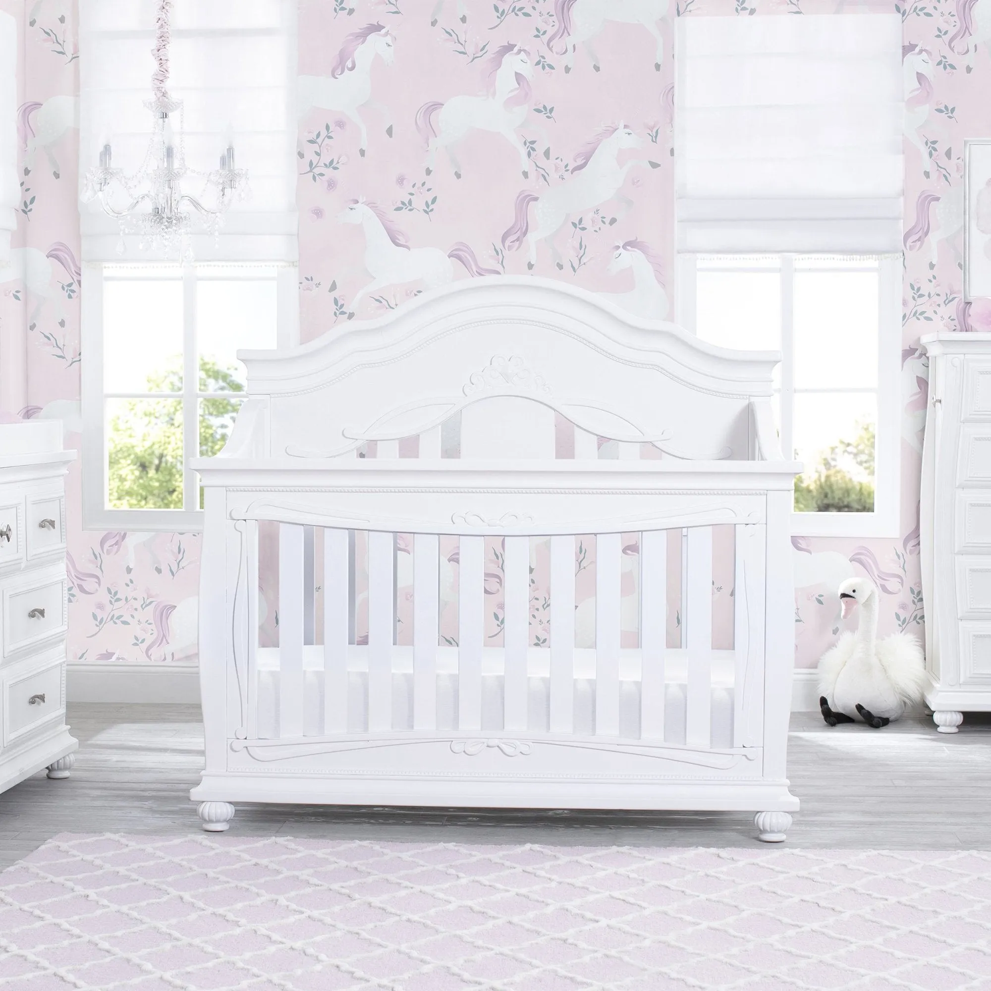 Fairytale 5-in-1 Convertible Crib with Conversion Rails