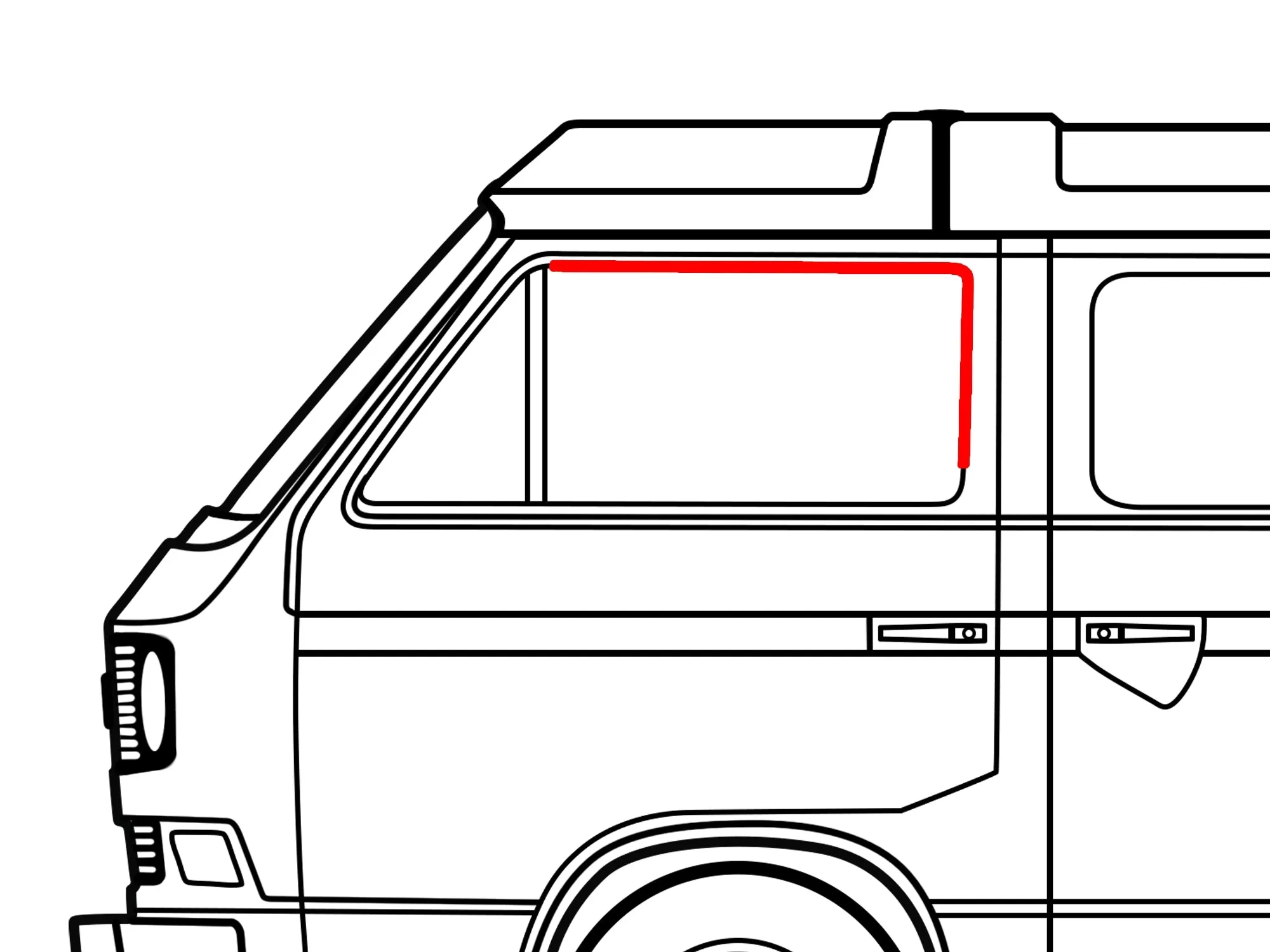 Felt Channel Strip without Chrome Trim - Top/Rear [Vanagon]