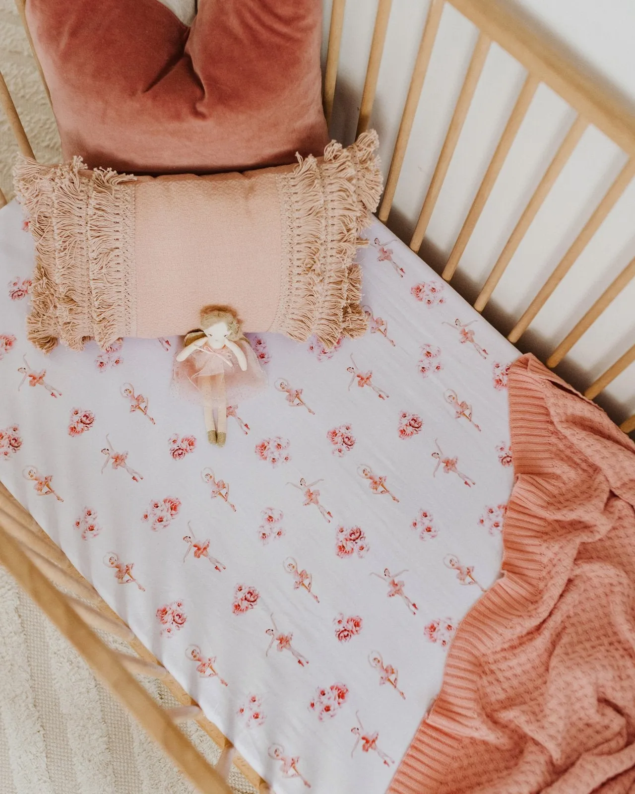 Fitted Jersey Cot Sheet | Ballerina