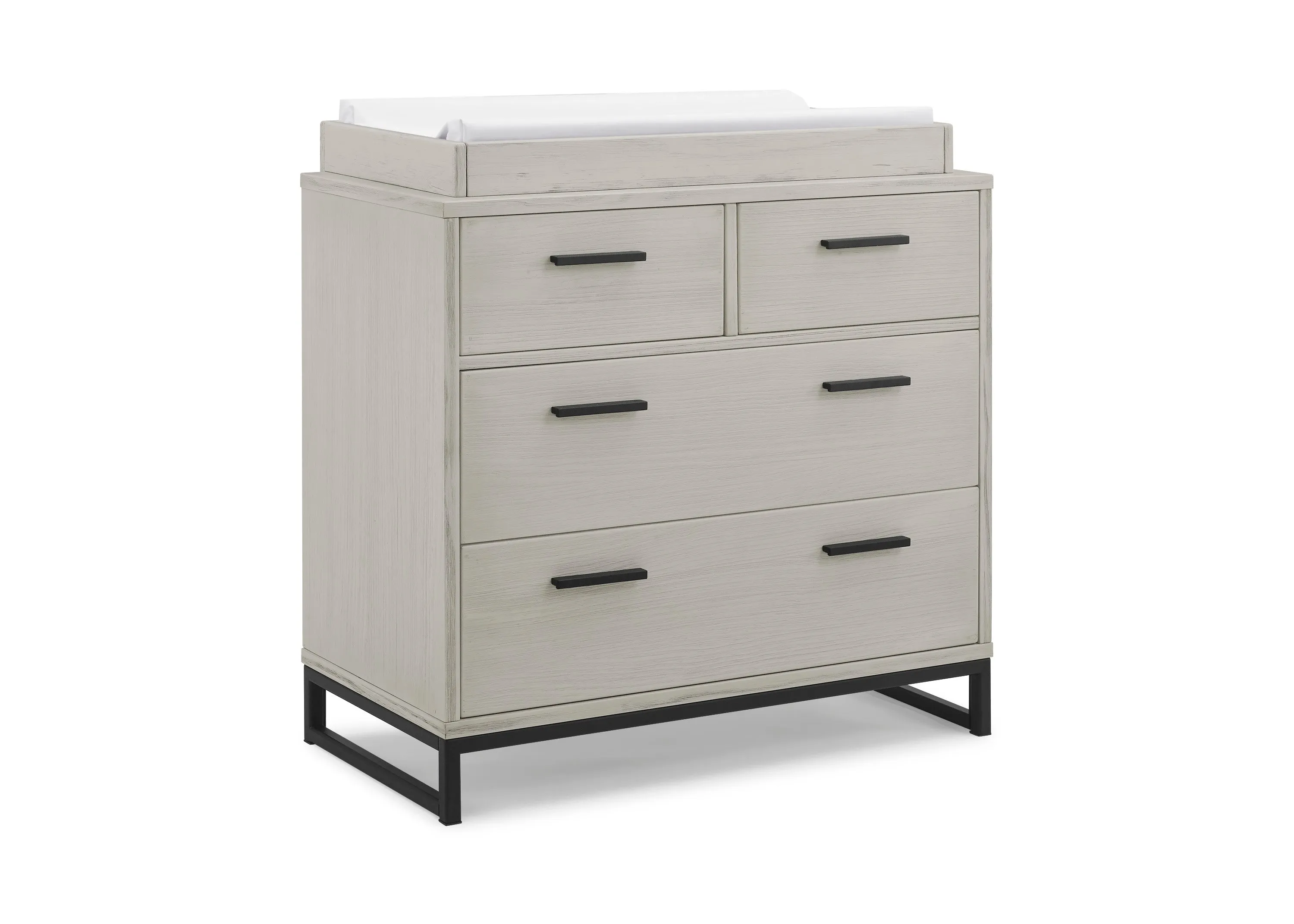 Foundry 4 Drawer Dresser with Changing Top and Interlocking Drawers