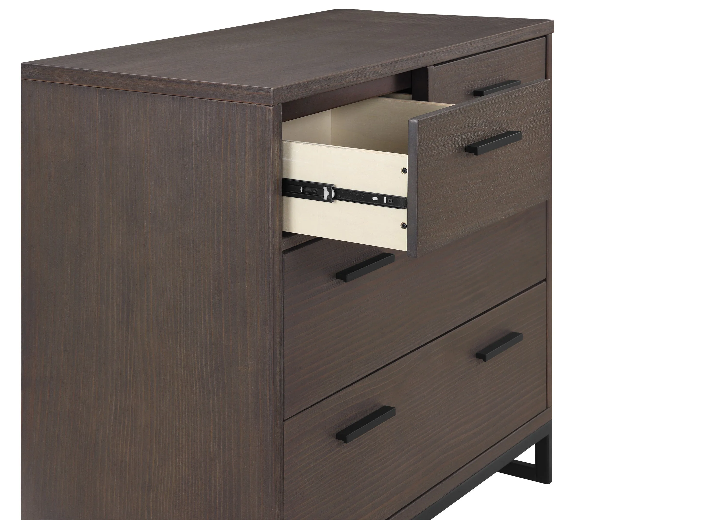 Foundry 4 Drawer Dresser with Changing Top and Interlocking Drawers