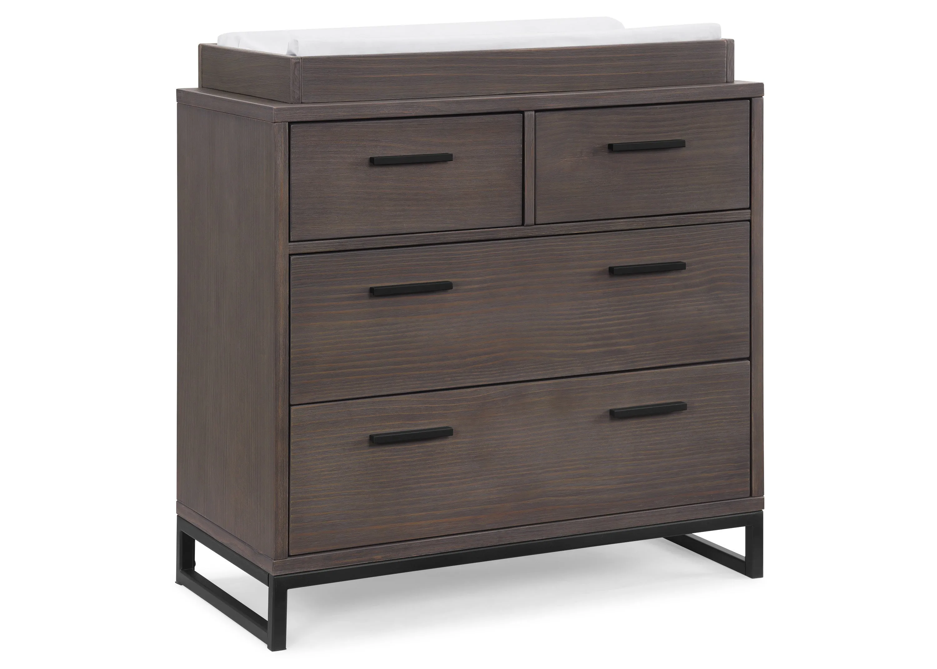 Foundry 4 Drawer Dresser with Changing Top and Interlocking Drawers