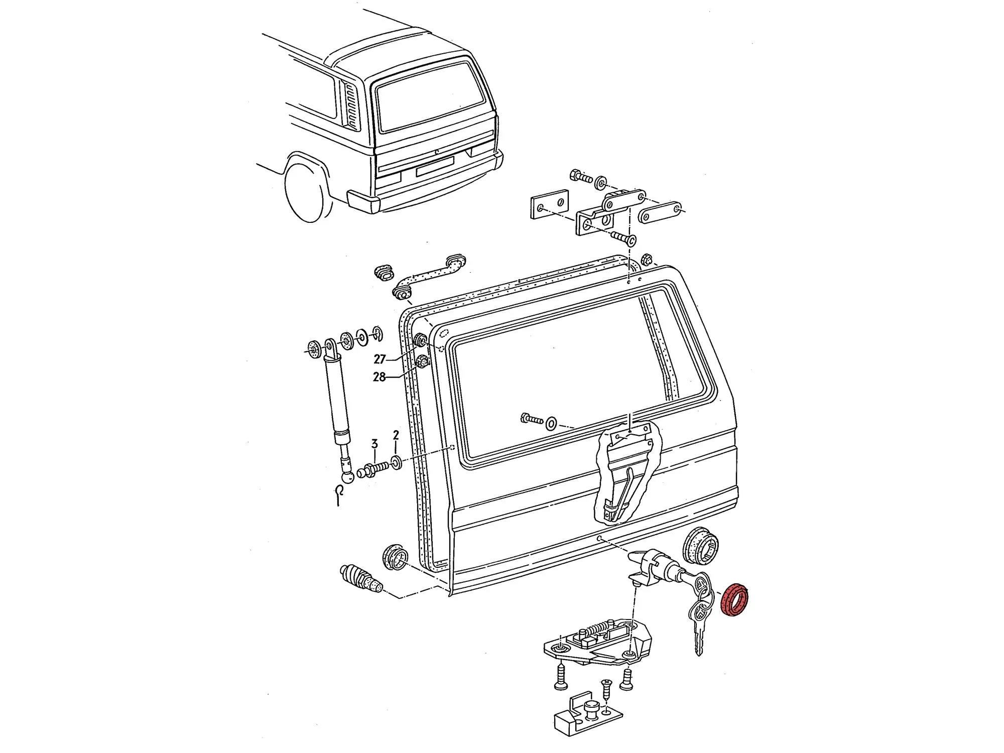 Gasket - Rear Hatch Lock Cylinder  [Late Vanagon]