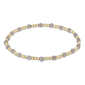 Gemstone Gold Sincerity Pattern 3mm Bead Bracelet - Labradorite