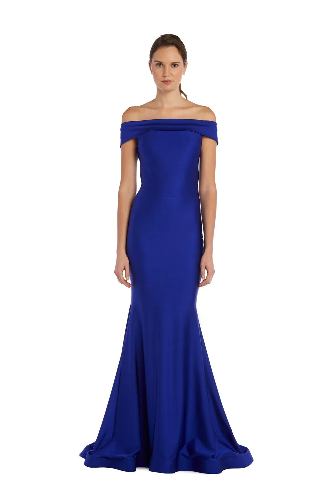 Gown with Off-The-Shoulder Neckline