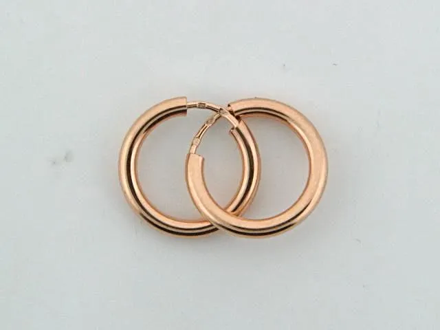 HOOPS20P - 19.2k Gold Kids Plain Hoops Earrings (2mm thickness)