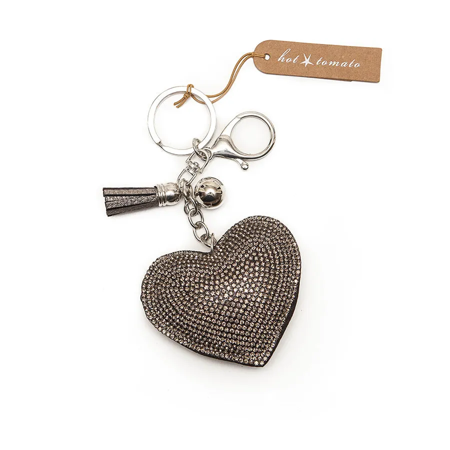 Hot Tomato Classic Heart Crystal Encrusted Keyring