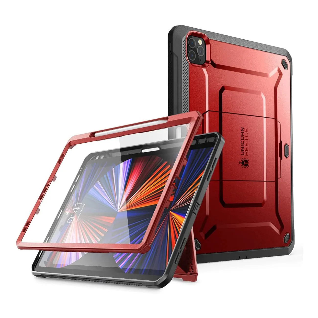 iPad Pro 12.9 Inch (2021) Unicorn Beetle Pro Rugged Case-Metallic Red