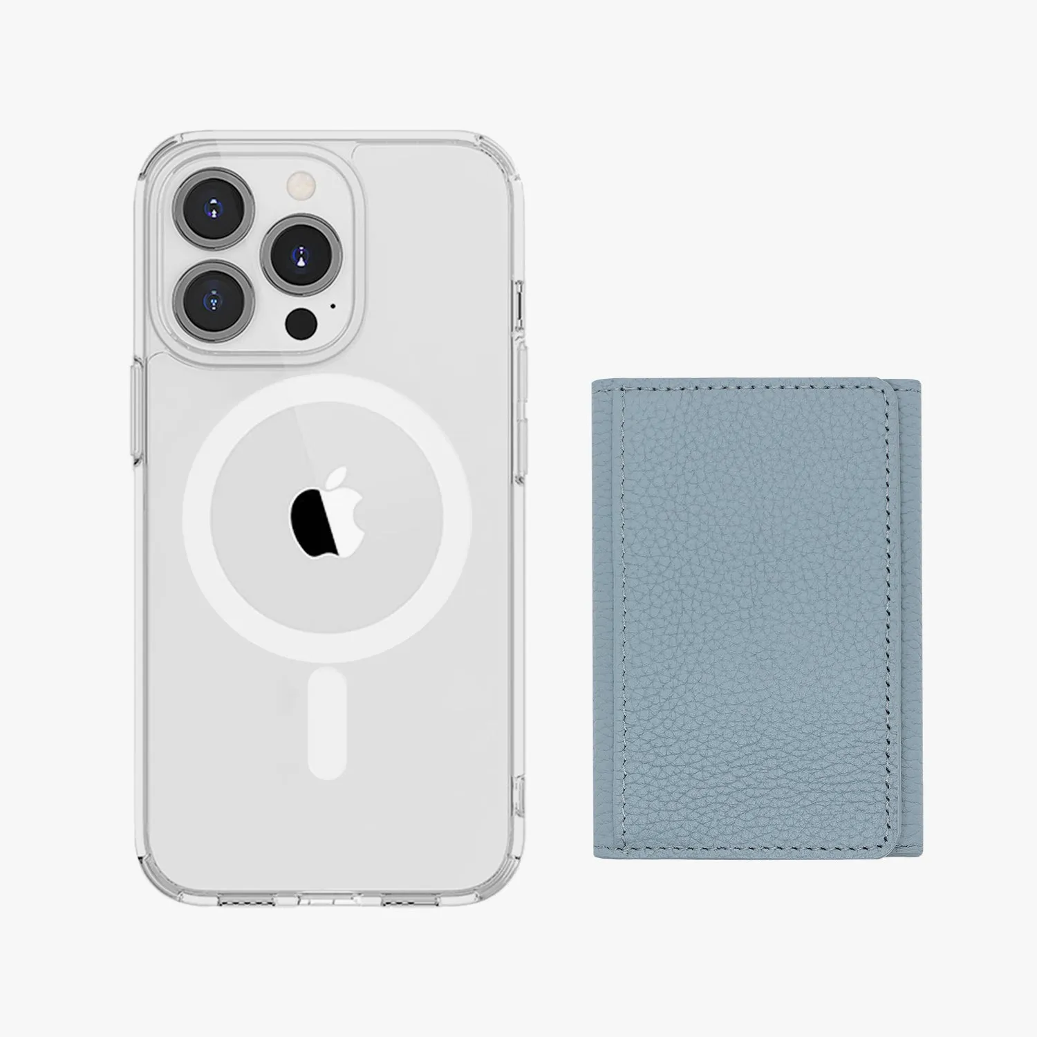 iPhone 12/12 Pro HD Clear Case with MagSafe Trifold Wallet Set