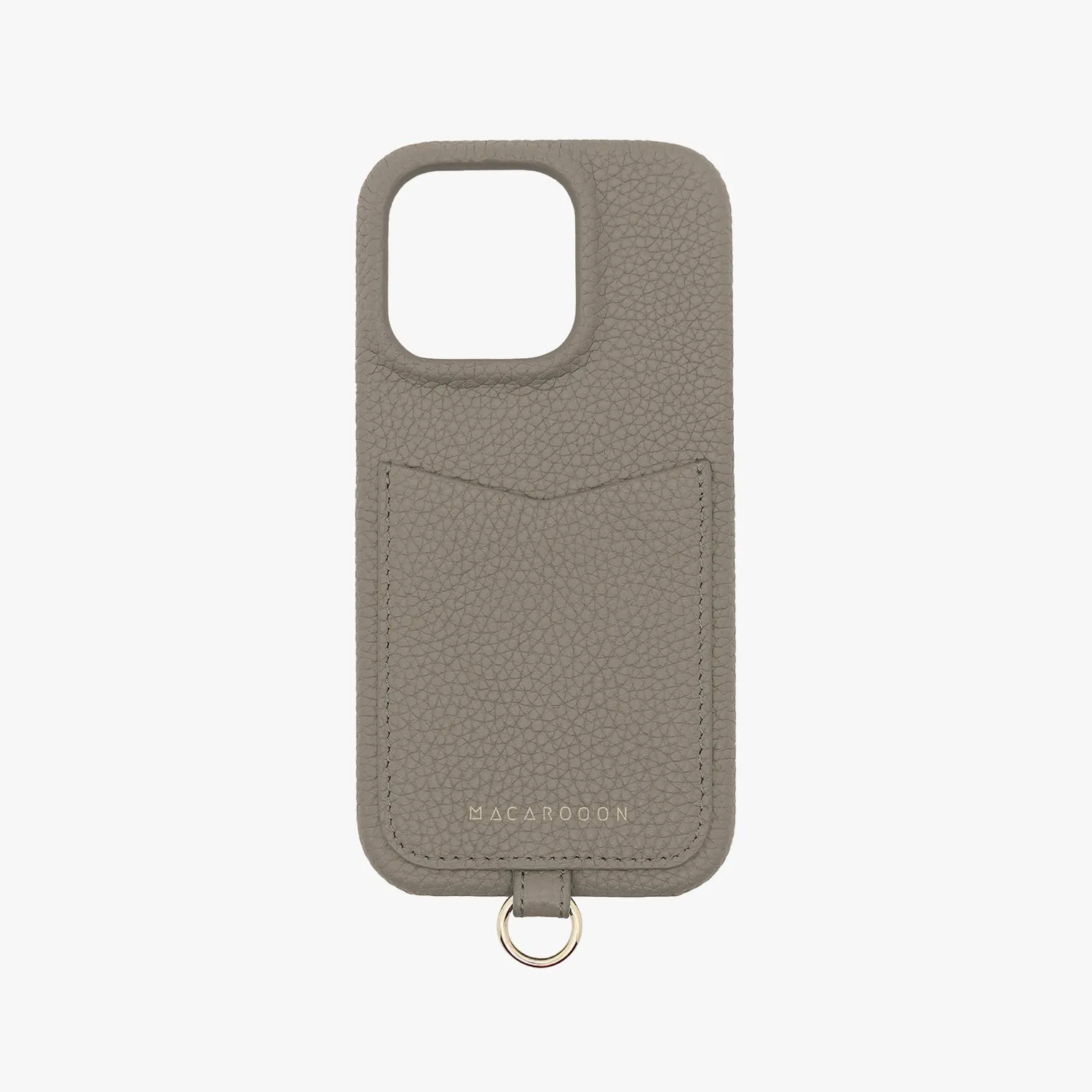 iPhone 14 Leather Sling Card Case with Wrist Leather Strap