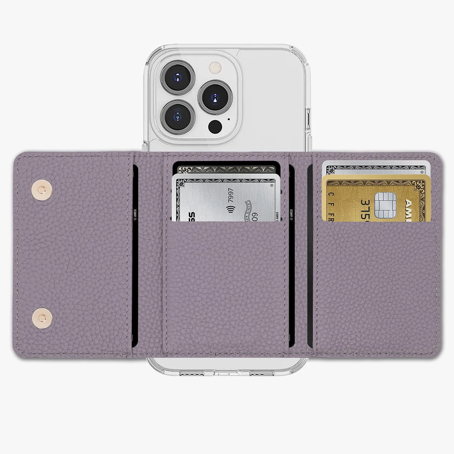 iPhone 14 Plus HD Clear Case with MagSafe Trifold Wallet Set