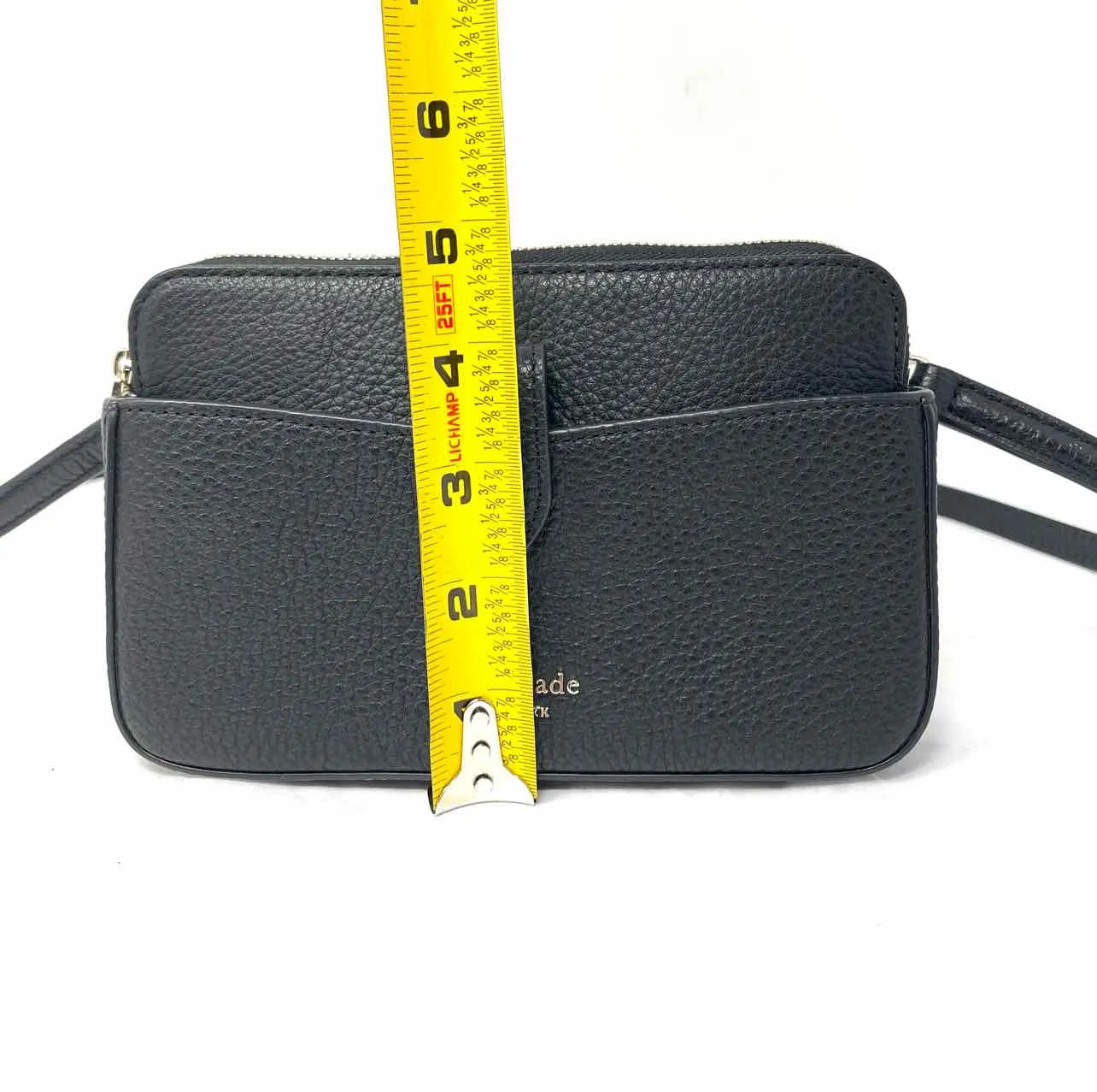 Kate Spade Black Pebbled Leather Designer Crossbody Purse