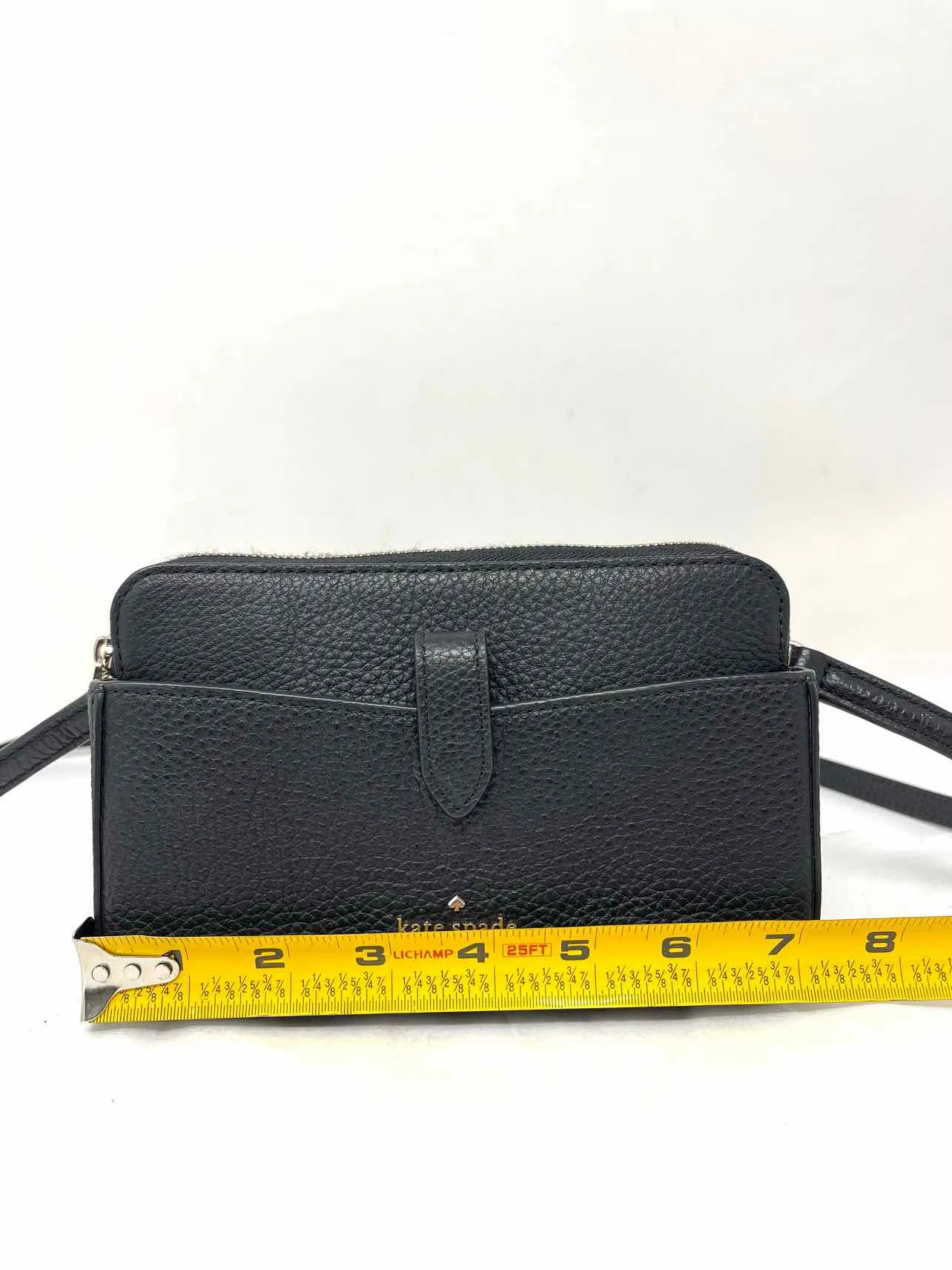 Kate Spade Black Pebbled Leather Designer Crossbody Purse