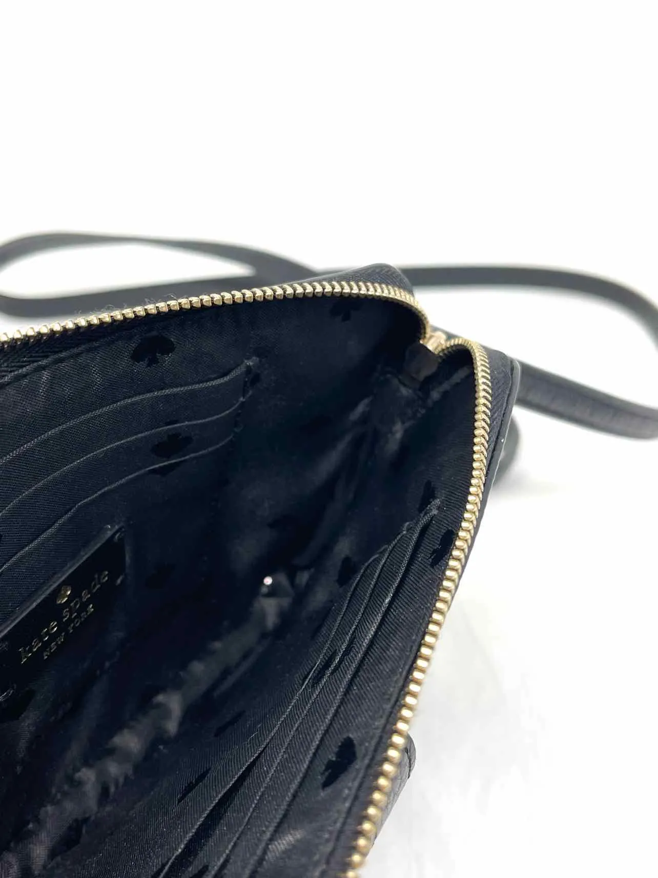 Kate Spade Black Pebbled Leather Designer Crossbody Purse