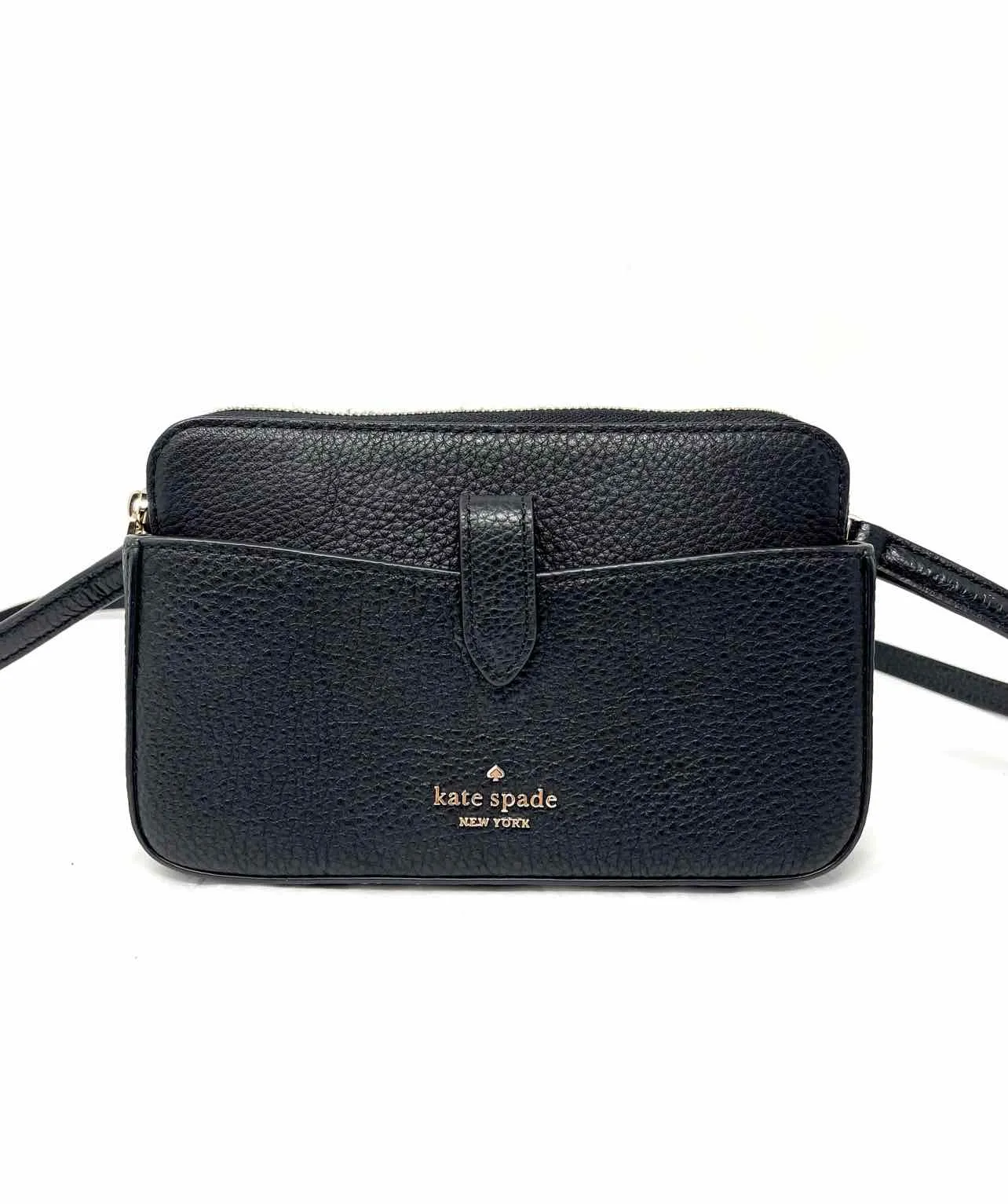 Kate Spade Black Pebbled Leather Designer Crossbody Purse