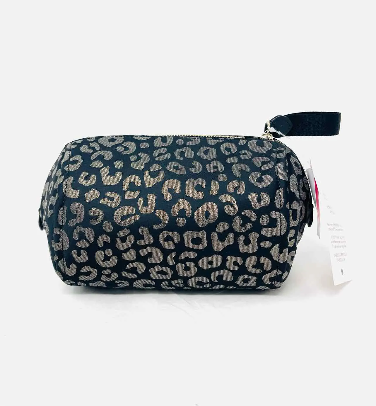 Kate Spade Black/Silver Glitter Animal Print NEW Designer Makeup bag