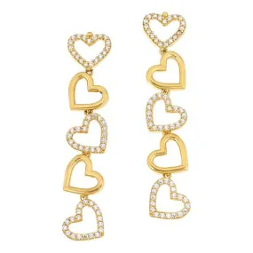 Katharine McPhee 1.25ctw Heart Drop Earrings - Sterling Silver