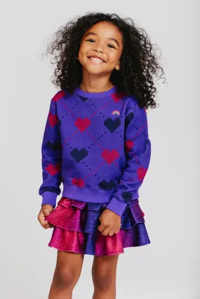 Kids Crew in Fair Isle Purple Hearts