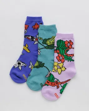 Kids Crew Sock Set of 3 - Pond Friends