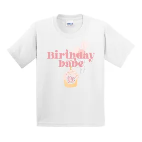 Kids Monogrammed 'Birthday Babe' T-Shirt