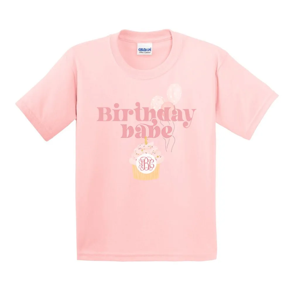 Kids Monogrammed 'Birthday Babe' T-Shirt