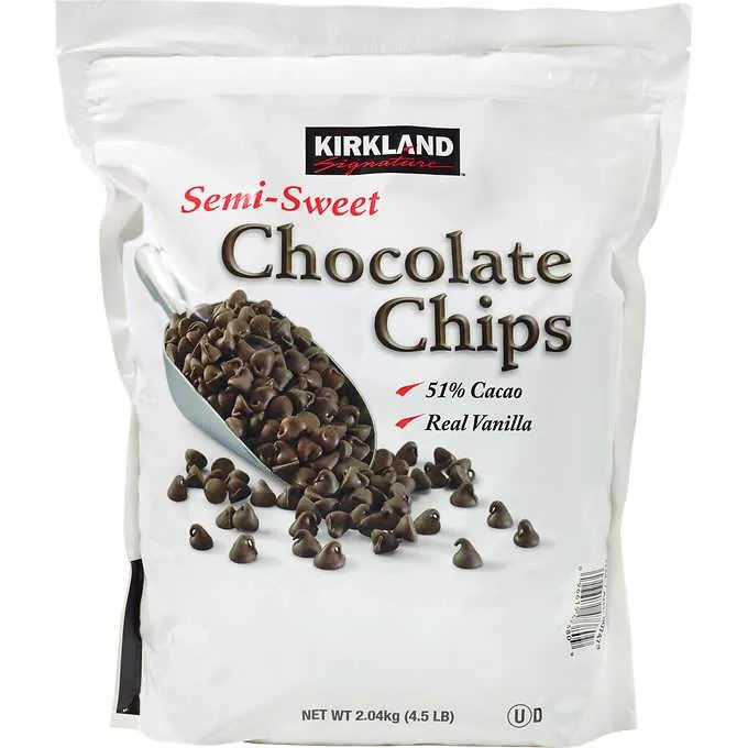 Kirkland Signature Semi-Sweet Chocolate Chips, 4.5 Pound