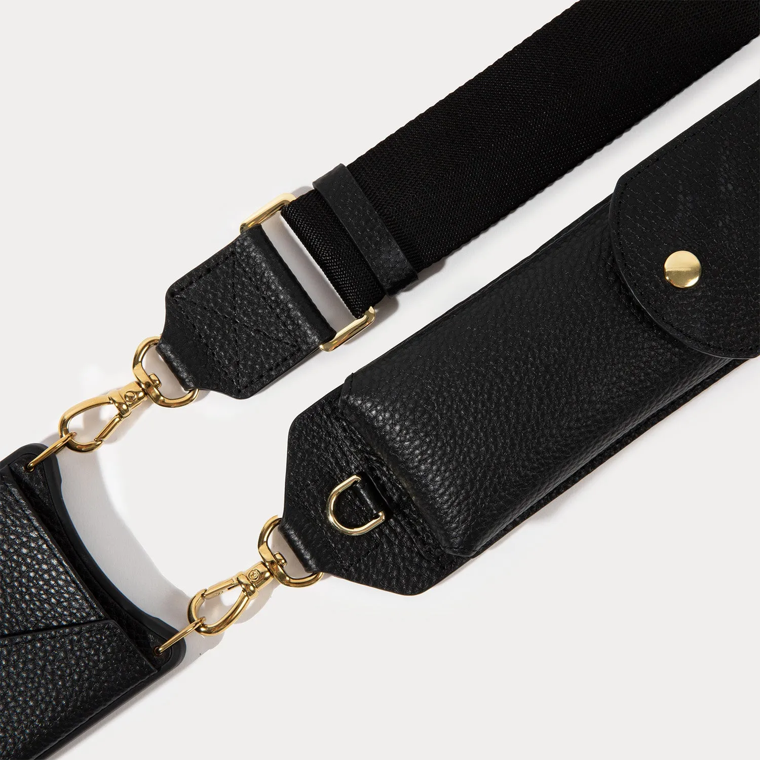 Lana Sunglass Crossbody Bandolier - Black/Gold