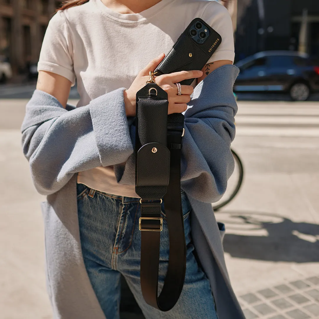 Lana Sunglass Crossbody Bandolier - Black/Gold