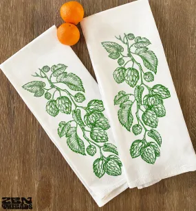 Large Hops Flour Sack Towels Brew beer lover Bar Kitchen Gift Organic Natural Cotton tea towel gift