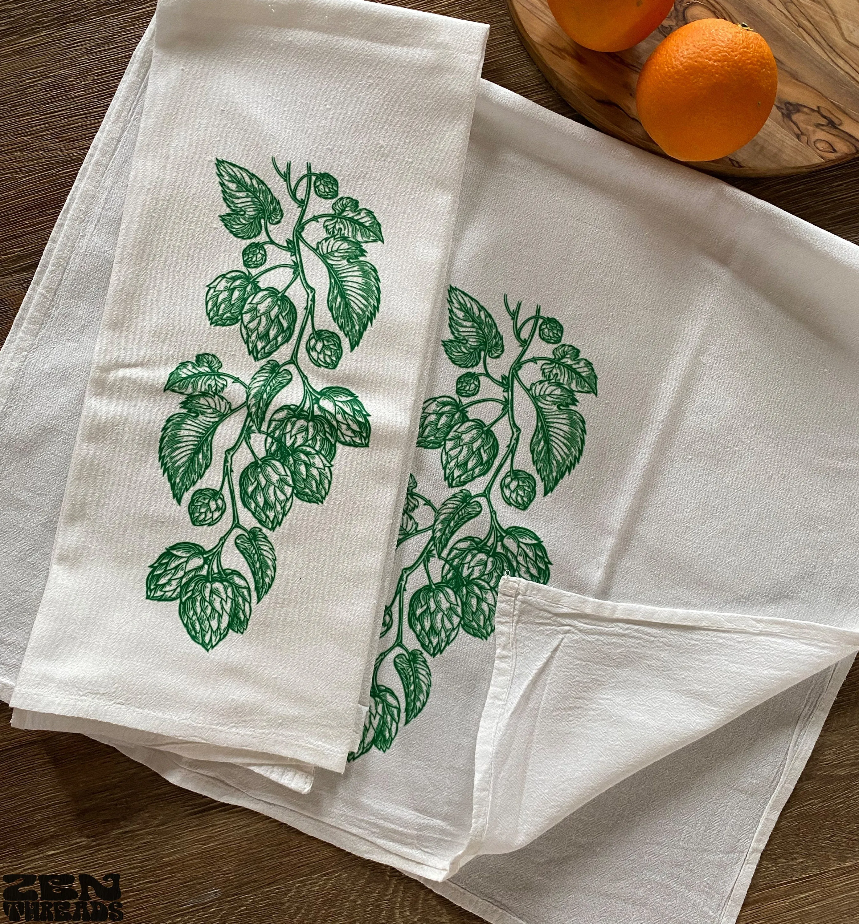 Large Hops Flour Sack Towels Brew beer lover Bar Kitchen Gift Organic Natural Cotton tea towel gift