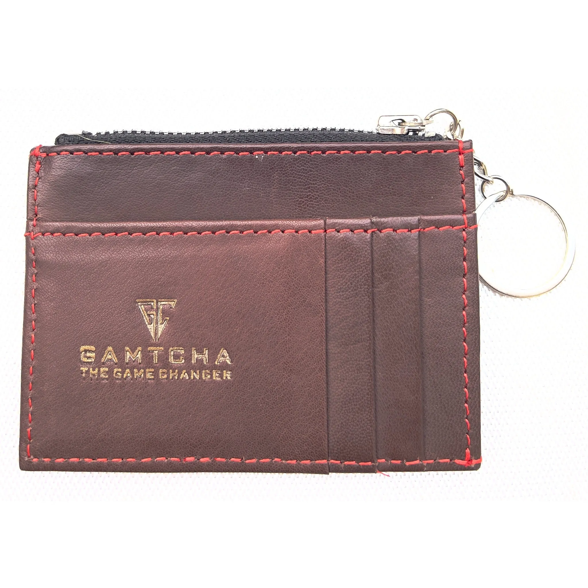 Leather Card Holder with Key Ring