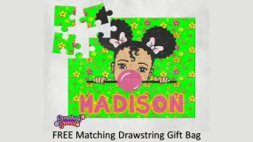 Little Girl With Daisies Kids Puzzle With FREE Matching Bag