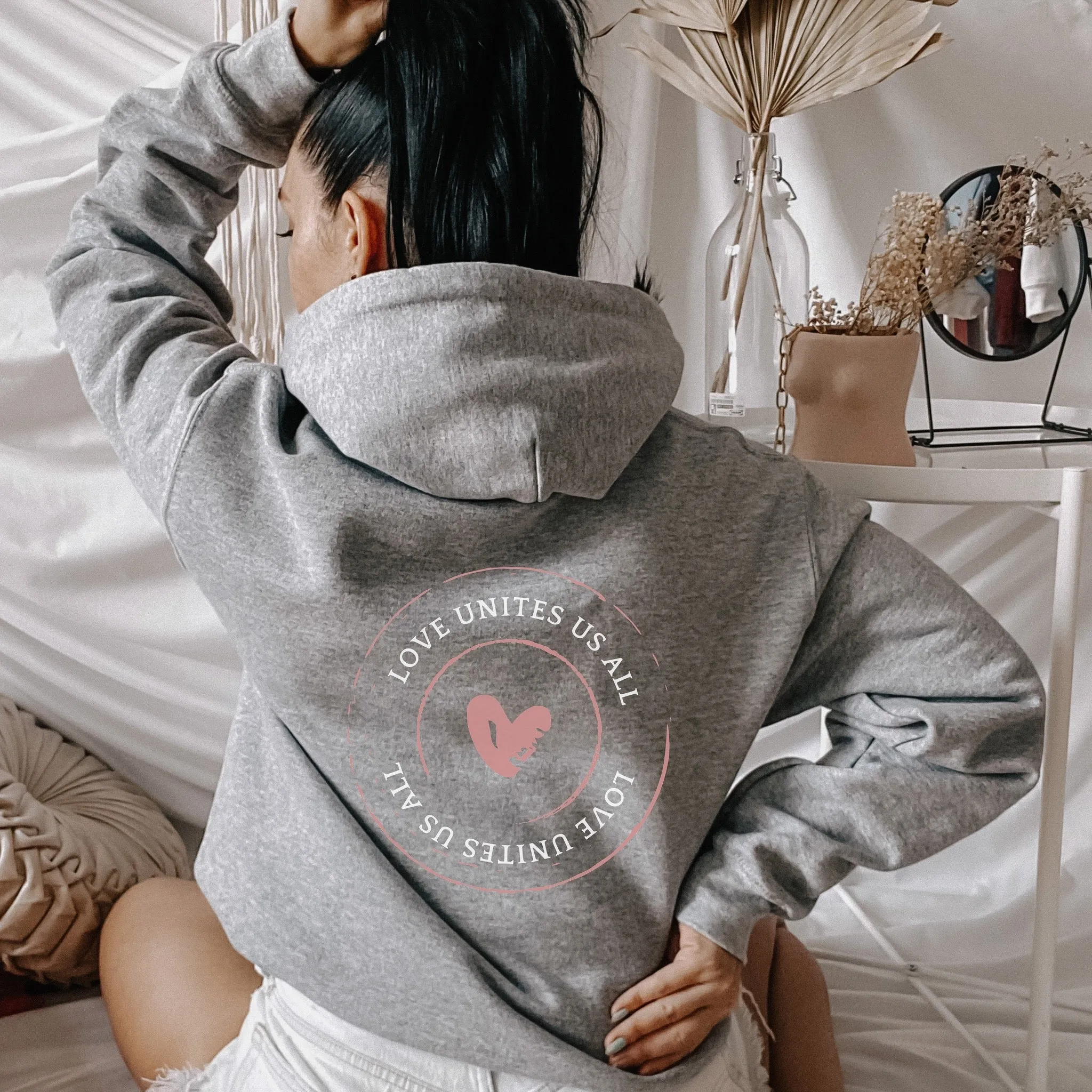 Love Unites Us All Stamp Zip Hoodie