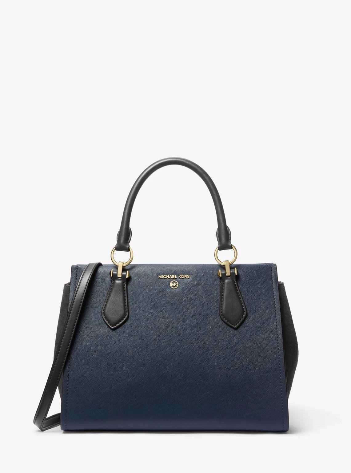 Marilyn Medium Two-Tone Saffiano Leather Satchel