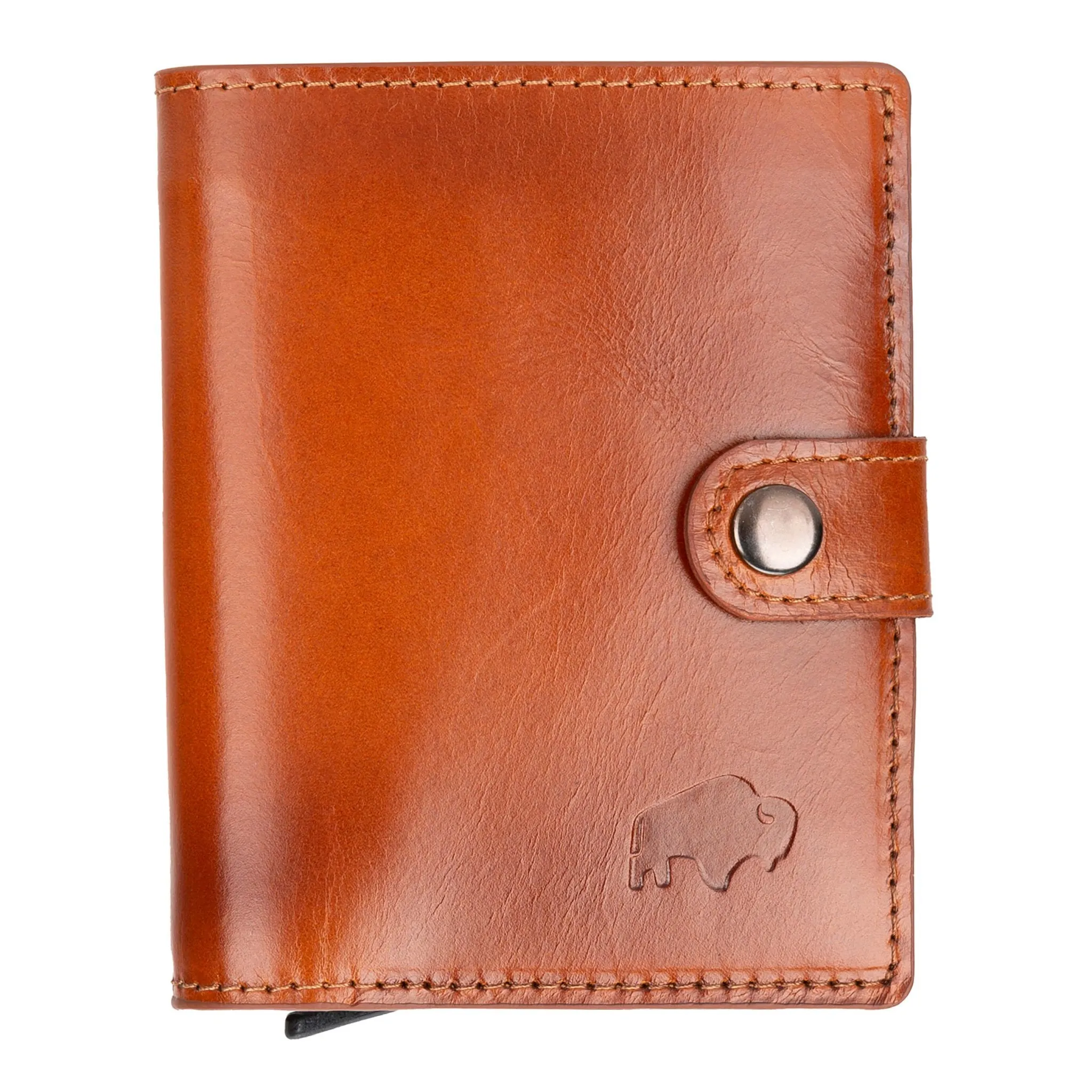 Max Slide Secure: RFID-Protected Wallet with Slide-Out Card, Cash Pocket & ID Slot, Burnished Tan