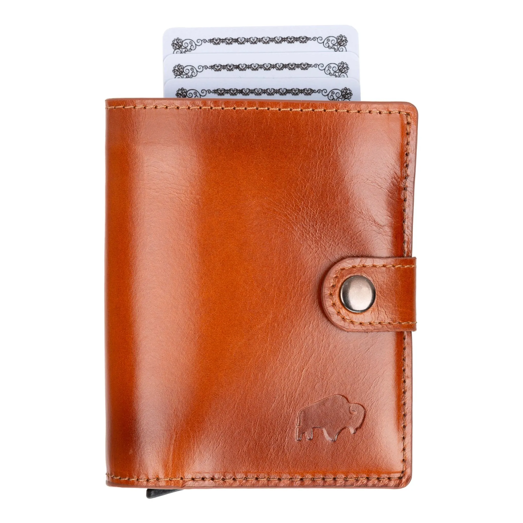 Max Slide Secure: RFID-Protected Wallet with Slide-Out Card, Cash Pocket & ID Slot, Burnished Tan