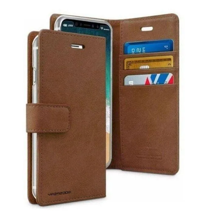 Mercury Blue Moon Diary Case for iPhone 13 - Brown