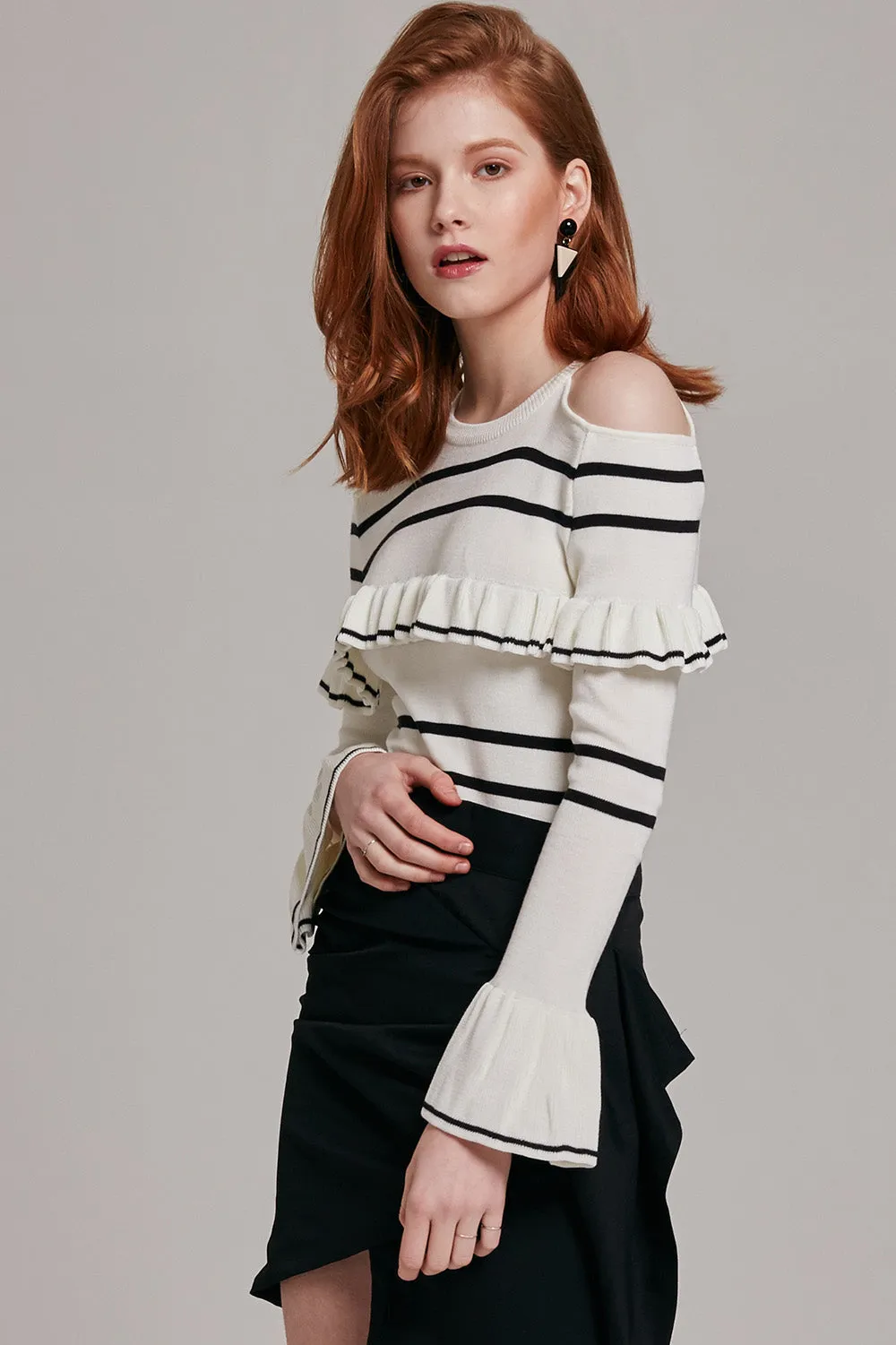 Mia Cold Shoulder Knit Top