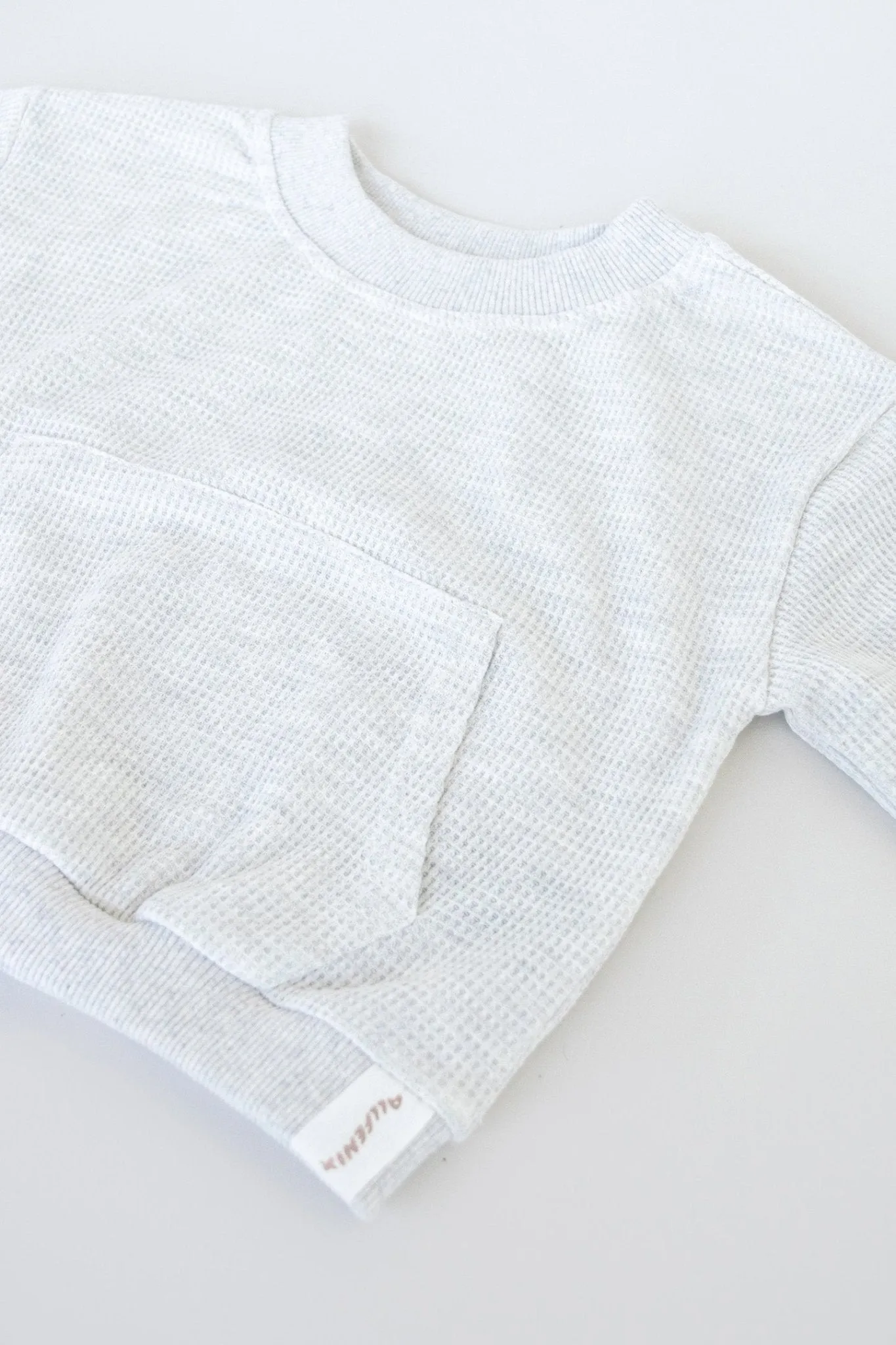 Mini Waffle Crew Jumper (White Marle)