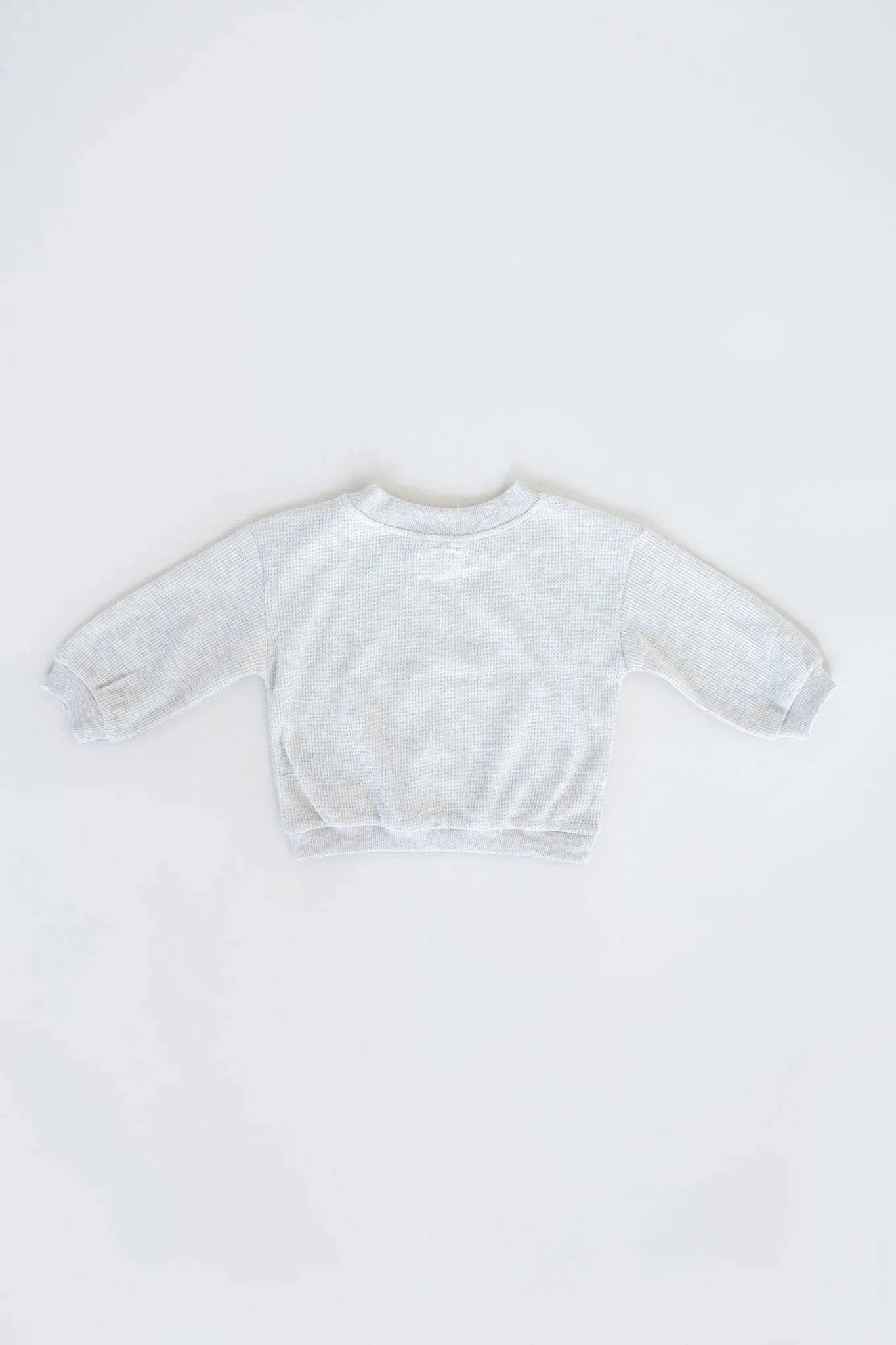 Mini Waffle Crew Jumper (White Marle)