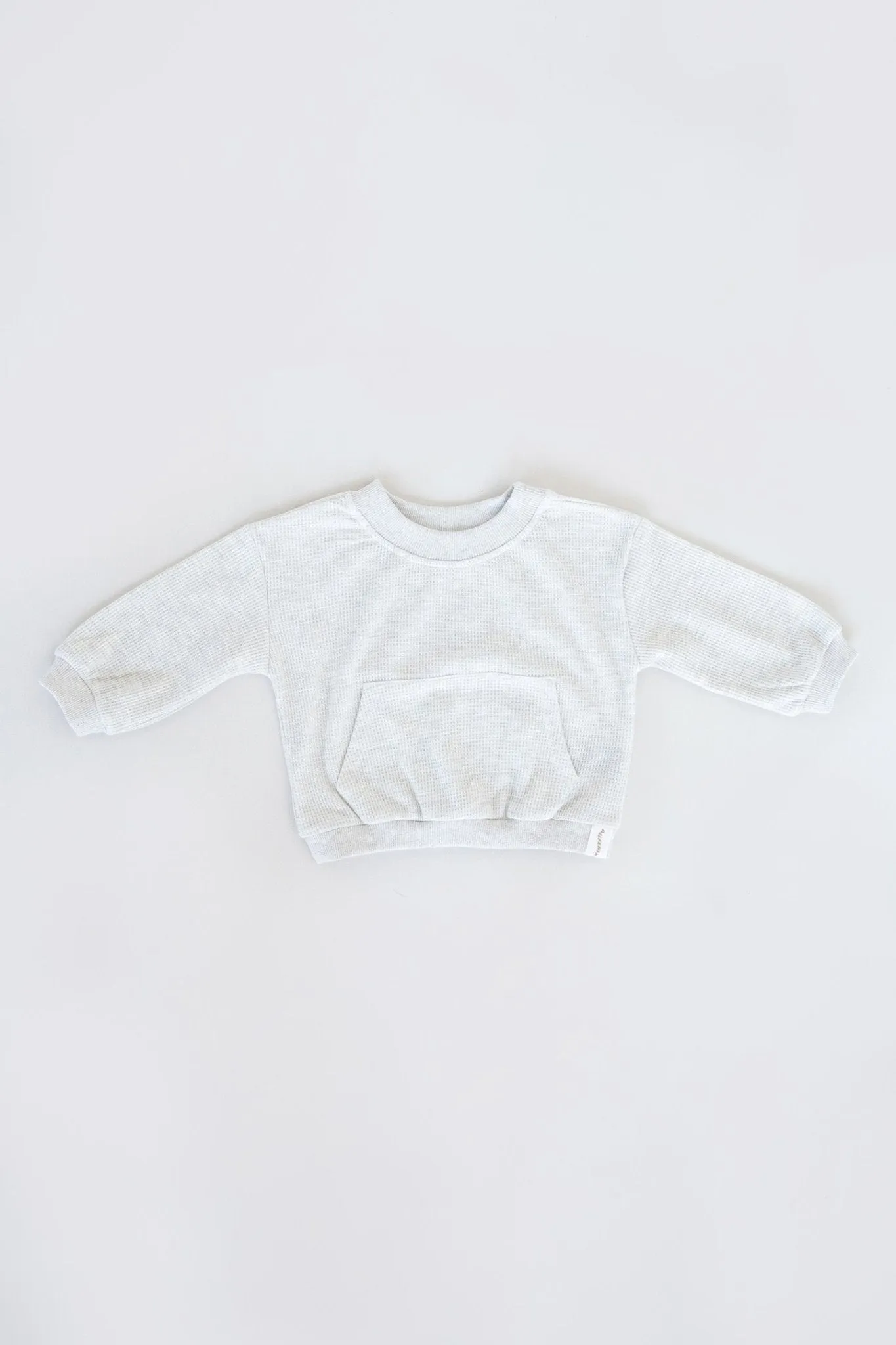 Mini Waffle Crew Jumper (White Marle)