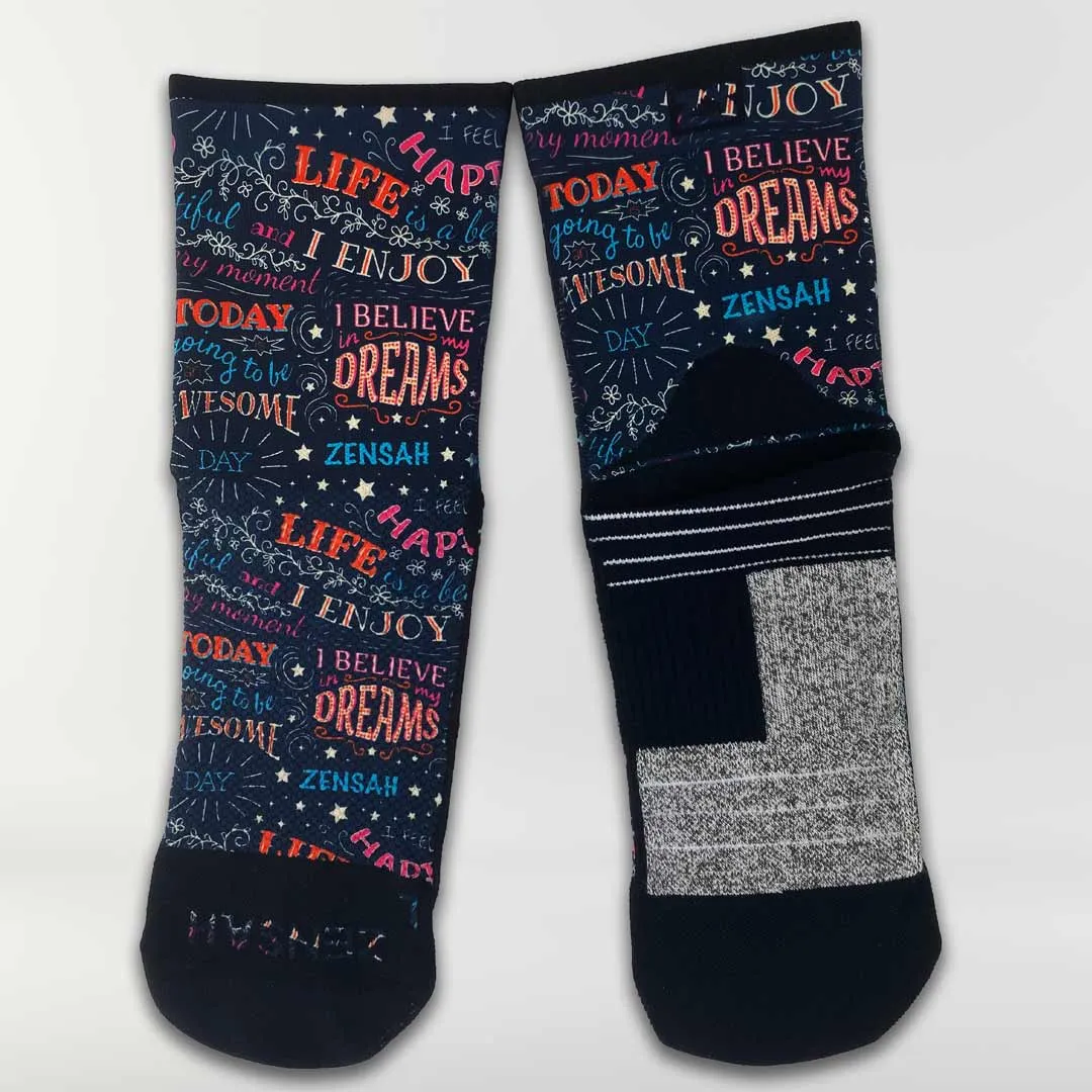 Motivational Quotes Socks (Mini-Crew)