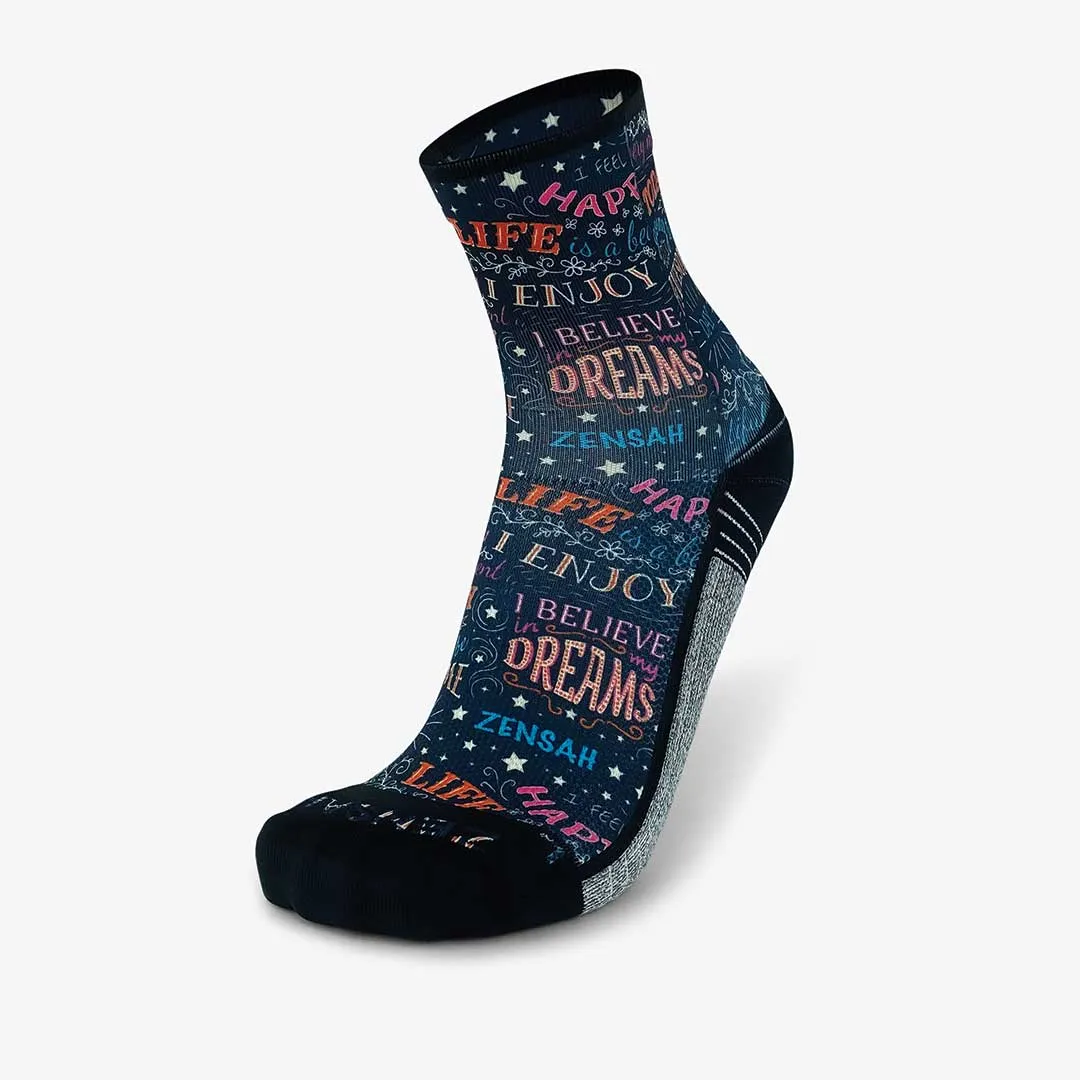 Motivational Quotes Socks (Mini-Crew)