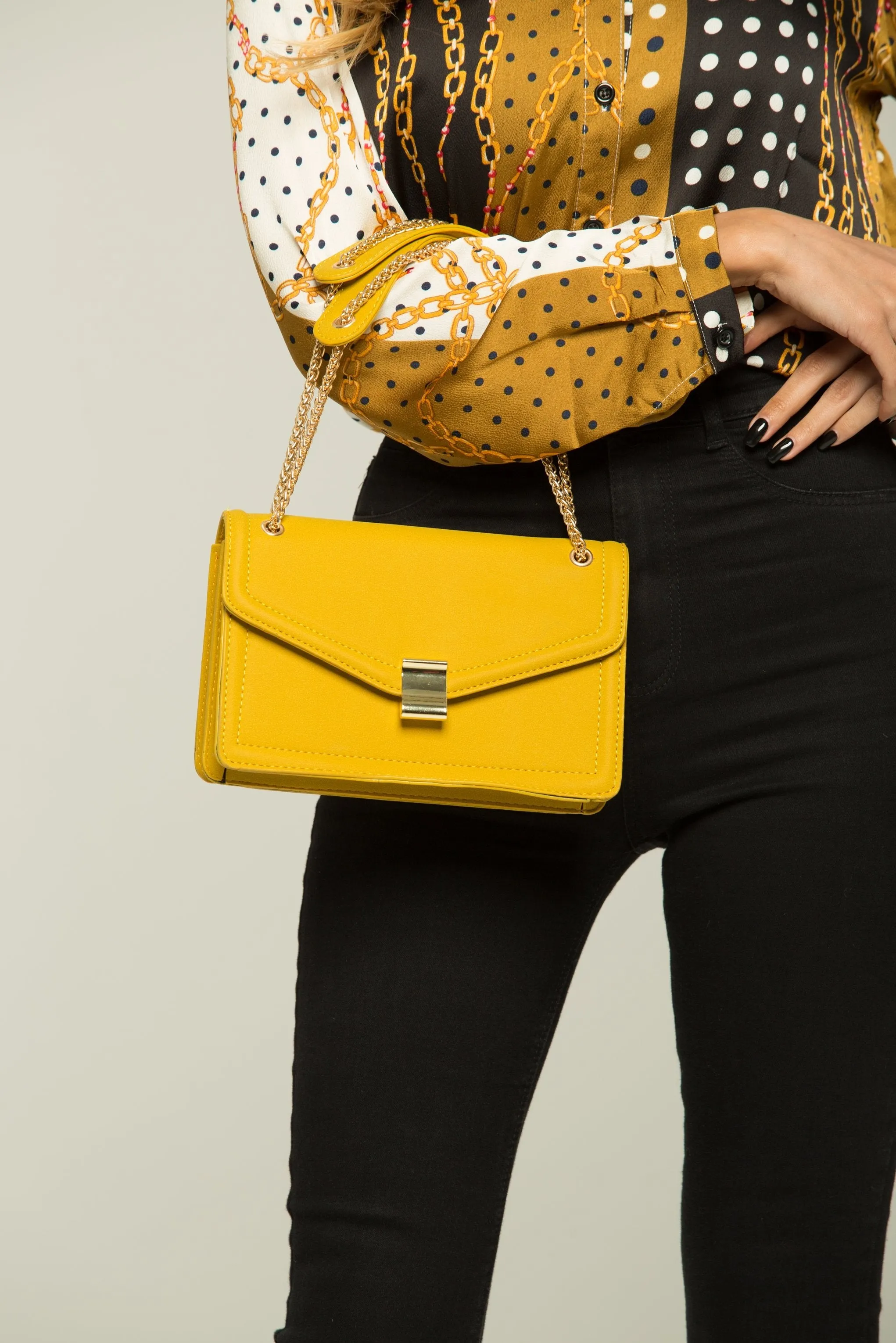 Mustard Yellow Frame Sling Bag