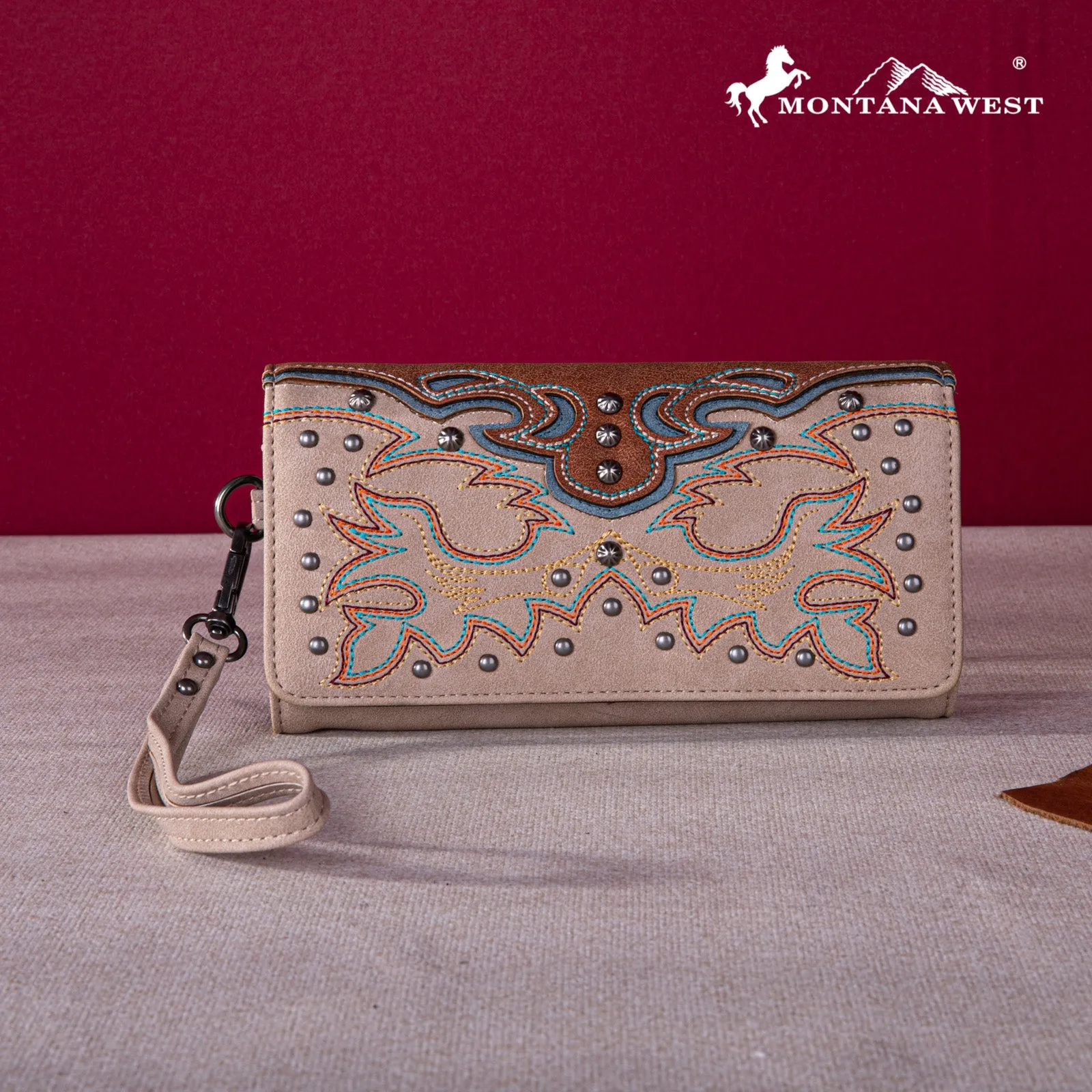 MW1253-W002 Montana West Embroidered Collection Wallet