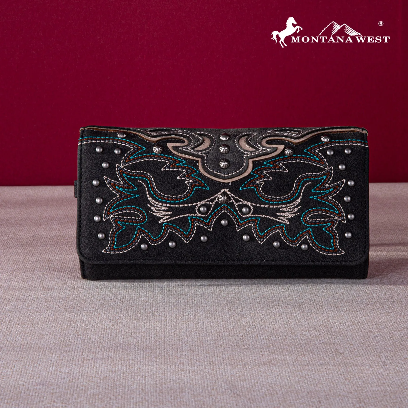 MW1253-W002 Montana West Embroidered Collection Wallet